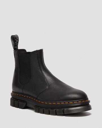 Black Women's Dr Martens Rikard Lunar Leather Ankle Boots | CA 65MQZ